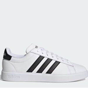 ADIDAS Grand Court Black & White Leather Great Used Condition 9.5 F36392